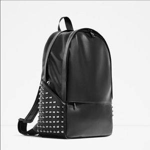 zara studded backpack